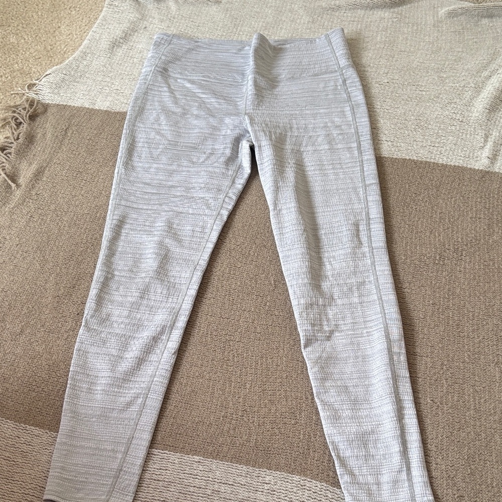 Athleta Light Gray Textured Leggings